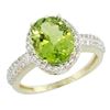 Image 1 : Natural 2.56 ctw Peridot & Diamond Engagement Ring 14K Yellow Gold - REF-46Z6Y