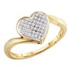 Image 1 : 0.05 CTW Diamond Heart Love Cluster Ring 10KT Yellow Gold - REF-10M5H