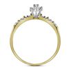 Image 2 : 0.26 CTW Prong-set Diamond Oval Cluster Ring 10KT Yellow Gold - REF-18H2M