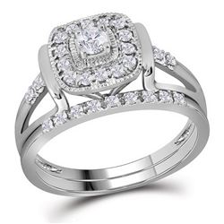 0.33 CTW Diamond Bridal Wedding Engagement Ring 10KT White Gold - REF-57K2W