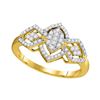 Image 1 : 0.33 CTW Diamond Oval Cluster Ring 10KT Yellow Gold - REF-22M4H