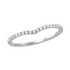 Image 1 : 0.35 CTW Diamond Chevron Stackable Ring 10KT White Gold - REF-19F4N