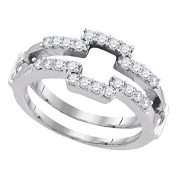 0.50 CTW Diamond Square Wrap Ring 14KT White Gold - REF-59F9N