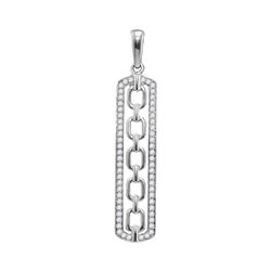 0.25 CTW Diamond Framed Rolo Link Pendant 10KT White Gold - REF-24H2M