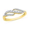 Image 1 : 0.26 CTW Diamond Crossover Ring 10KT Yellow Gold - REF-24F2N