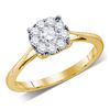 Image 1 : 0.26 CTW Diamond Flower Cluster Ring 14KT Yellow Gold - REF-30H2M