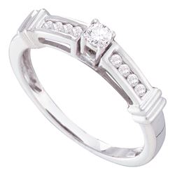 0.25 CTW Diamond Solitaire Bridal Engagement Ring 14KT White Gold - REF-32K9W