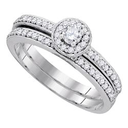 0.50 CTW Diamond Bridal Wedding Engagement Ring 10KT White Gold - REF-44K9W