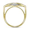 Image 2 : 1.01 CTW Mens Pave-set Diamond Rectangle Cluster Ring 10KT Yellow Gold - REF-75Y2X