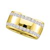 Image 1 : 1 CTW Diamond Double Row Wedding Ring 14KT Yellow Gold - REF-146W2K