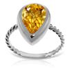 Genuine 2.5 ctw Citrine Ring Jewelry 14KT White Gold - REF-40Z7N