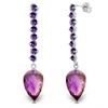 Genuine 22.1 ctw Amethyst Earrings Jewelry 14KT White Gold - REF-69Y2F