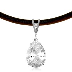 Genuine 6.01 ctw White Topaz & Diamond Necklace Jewelry 14KT White Gold - REF-32W3Y