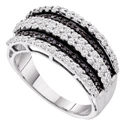 0.82 CTW Black Color Diamond Fashion Ring 14KT White Gold - REF-79H4M