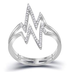 0.20 CTW Diamond Double Heartbeat Ring 10KT White Gold - REF-19X4Y