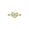 Image 1 : 0.05 CTW Diamond Simple Heart Cluster Ring 10KT Yellow Gold - REF-14K9W