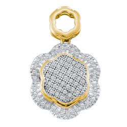 0.25 CTW Diamond Hexagon Cluster Pendant 10KT Yellow Gold - REF-24W2K