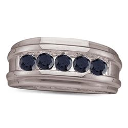 0.25 CTW Mens Black Color Diamond Ring 10KT White Gold - REF-30Y2X