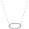 Image 1 : 0.12 CTW Diamond Oval Outline Pendant 10KT White Gold - REF-18M2H