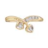 Image 1 : 0.06 CTW Diamond Double Heart Simple Ring 10KT Yellow Gold - REF-8K9W