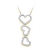 Image 1 : 0.20 CTW Diamond Triple Cascading Heart Outline Pendant 10KT Yellow Gold - REF-13H4M