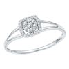 Image 1 : 0.10 CTW Diamond Square Cluster Ring 10KT White Gold - REF-10M5H