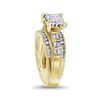 Image 2 : 0.49 CTW Princess Diamond Cluster Bridal Engagement Ring 10KT Yellow Gold - REF-37M5H