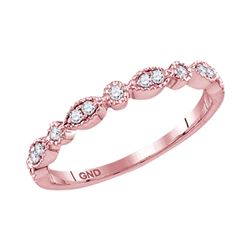 0.17 CTW Diamond Milgrain Stackable Ring 10KT Rose Gold - REF-18X7Y