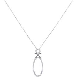 0.15 CTW Diamond Oval Pendant 10KT White Gold - REF-18F2N