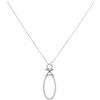 Image 1 : 0.15 CTW Diamond Oval Pendant 10KT White Gold - REF-18F2N