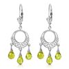 Genuine 3.75 ctw Peridot Earrings Jewelry 14KT White Gold - REF-43H8X