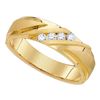 Image 1 : 0.15 CTW Mens Diamond Channel-set Anniversary Ring 10KT Yellow Gold - REF-41N9F