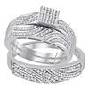 0.41 CTW His & Hers Diamond Matching Bridal Ring 10KT White Gold - REF-56F2N