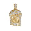 0.25 CTW Mens Real Diamond Jesus Christ Piece Large Charm Pendant 10KT Yellow Gold - REF-67N4F