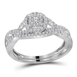 0.50 CTW Diamond Bridal Wedding Engagement Ring 14KT White Gold - REF-57H2M