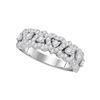 Image 1 : 0.78 CTW Pave-set Diamond Heart Ring 14KT White Gold - REF-92M9H