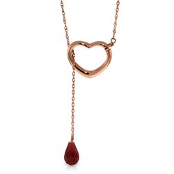 Genuine 3.3 ctw Ruby Necklace Jewelry 14KT Rose Gold - REF-37M4T