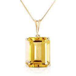 Genuine 6.5 ctw Citrine Necklace Jewelry 14KT Yellow Gold - REF-35T2A