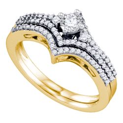 0.50 CTW Diamond Bridal Wedding Engagement Ring 14KT Yellow Gold - REF-71M9H