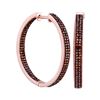 Image 1 : 1 CTW Red Color Diamond Hoop Earrings 10KT Rose Gold - REF-75Y2X