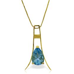 Genuine 1.50 ctw Blue Topaz Necklace Jewelry 14KT Yellow Gold - REF-35V4W