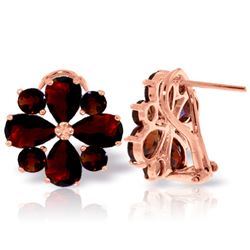 Genuine 4.85 ctw Garnet Earrings Jewelry 14KT Rose Gold - REF-58H4X