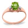 Image 1 : Genuine 0.76 ctw Peridot & Diamond Ring Jewelry 14KT Rose Gold - REF-20Y8F