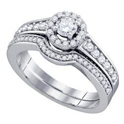 0.75 CTW Diamond Bridal Wedding Engagement Ring 14KT White Gold - REF-109W4K