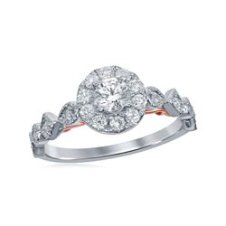 0.75 CTW Diamond Solitaire Bellina Bridal Engagement Ring 14KT Two-tone Gold - REF-104M9H