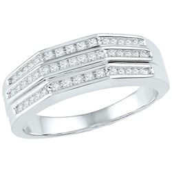 0.25 CTW Diamond Flat Side Arched Ring 10KT White Gold - REF-36H7M