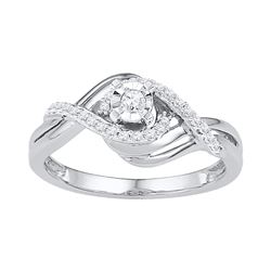 0.21 CTW Diamond Solitaire Bridal Engagement Ring 10KT White Gold - REF-25W4K