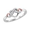 Image 1 : 0.09 CTW Diamond Infinity Knot Heart Ring 10KT Two-tone Gold - REF-18M2H