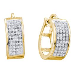 0.25 CTW Diamond Huggie Earrings 10KT Yellow Gold - REF-25X4Y