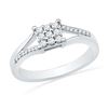 Image 1 : 0.25 CTW Diamond Square Cluster Ring 10KT White Gold - REF-30M2H